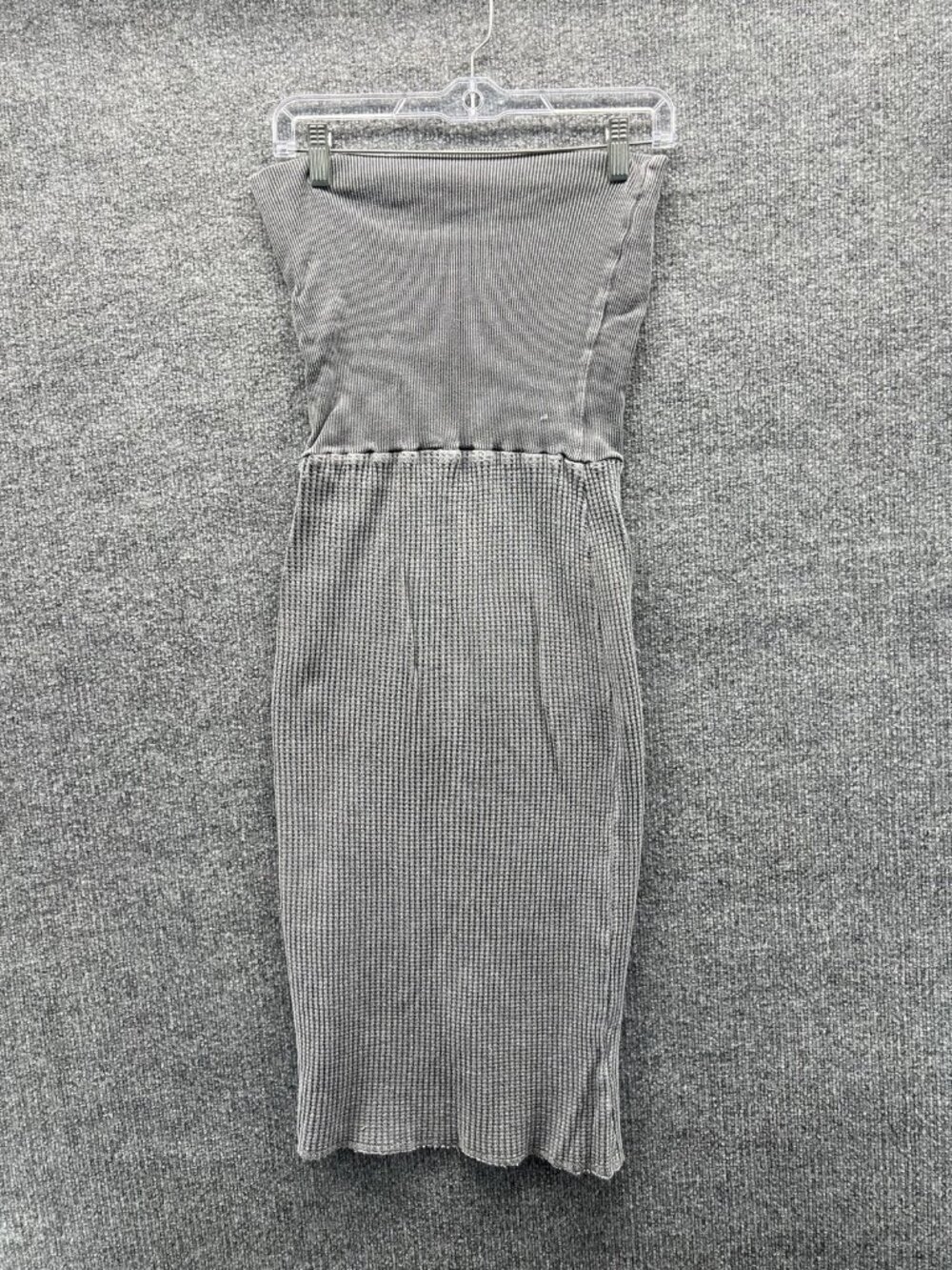 Free People One Dress Womens Small Gray Ribbed Knit Sleeveless One Piece Pencil